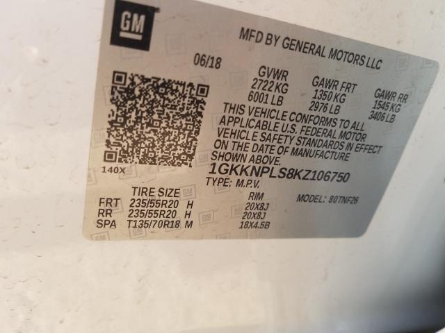 2019 GMC ACADIA DEN 1GKKNPLS8KZ106750