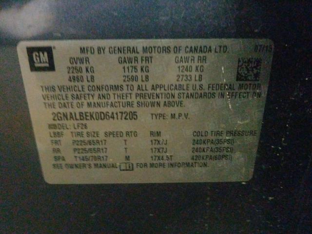 2013 CHEVROLET EQUINOX 2GNALBEK0D6417205