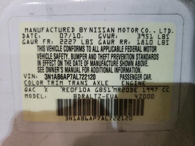 2010 NISSAN SENTRA 2.0 3N1AB6AP7AL722120