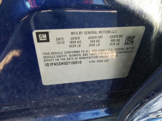 2013 CHEVROLET CRUZE LS 1G1PA5SH9D7196618