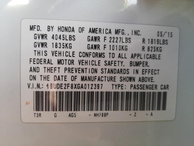 2016 ACURA ILX PREMIU 19UDE2F8XGA012397
