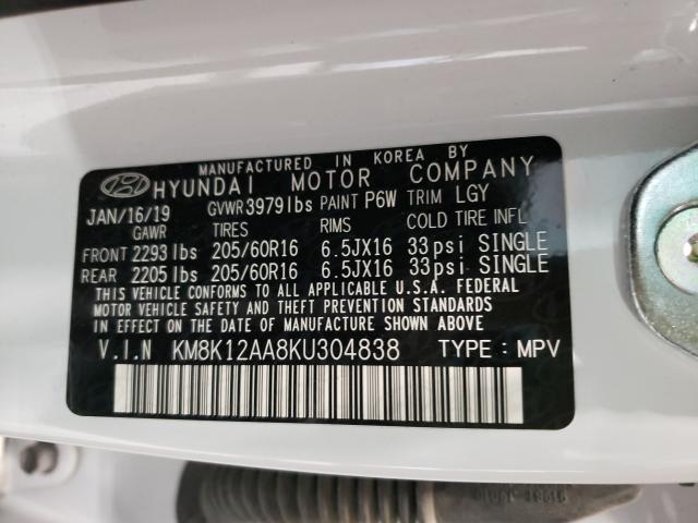 2019 HYUNDAI KONA SE KM8K12AA8KU304838