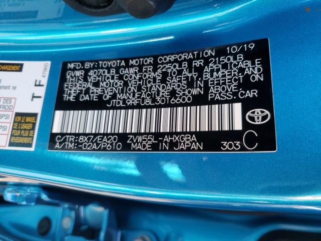 2020 TOYOTA PRIUS LE JTDL9RFU8L3016600
