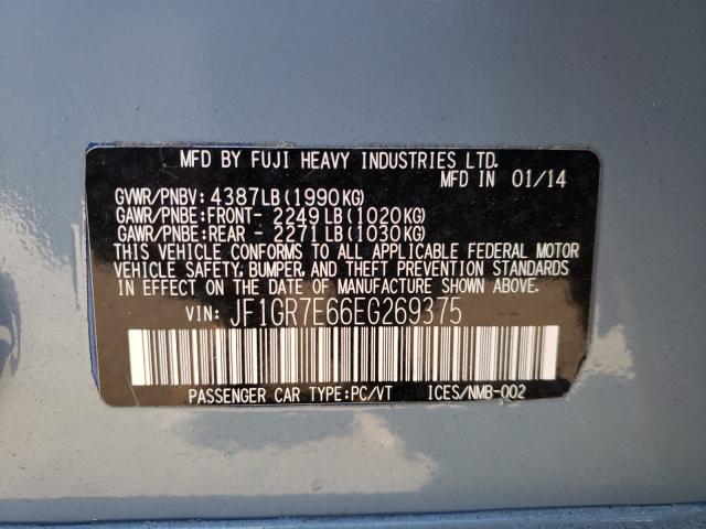 2014 SUBARU IMPREZA WR JF1GR7E66EG269375