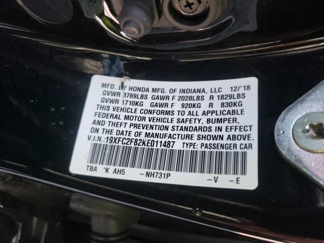 2019 HONDA CIVIC SPOR 19XFC2F82KE011487