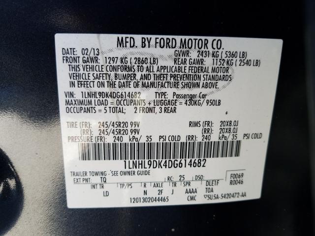 2013 LINCOLN MKS 1LNHL9DK4DG614682