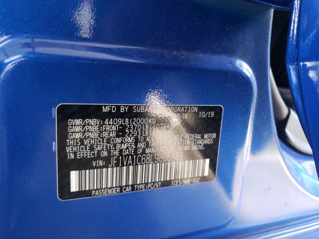 2020 SUBARU WRX PREMIU JF1VA1C68L9805145