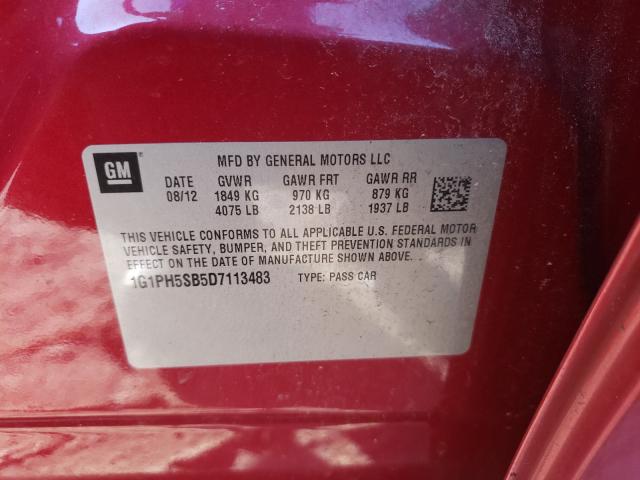 2013 CHEVROLET CRUZE ECO 1G1PH5SB5D7113483