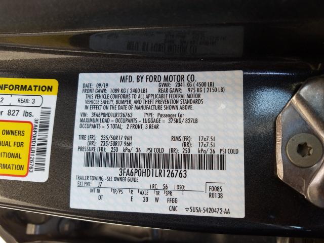 2020 FORD FUSION 3FA6P0HD1LR126763