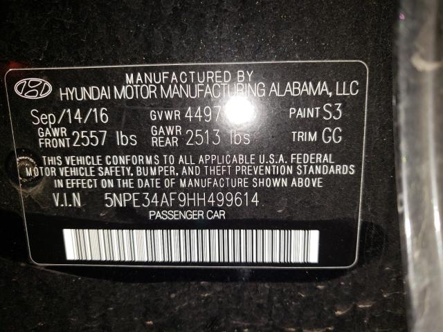 2017 HYUNDAI SONATA SPO 5NPE34AF9HH499614