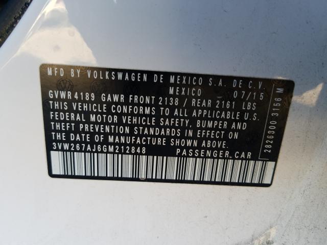 2016 VOLKSWAGEN JETTA S 3VW267AJ6GM212848