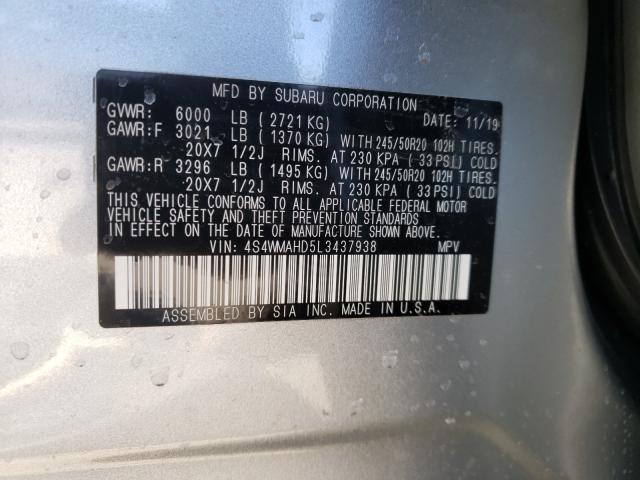 2020 SUBARU ASCENT PRE 4S4WMAHD5L3437938