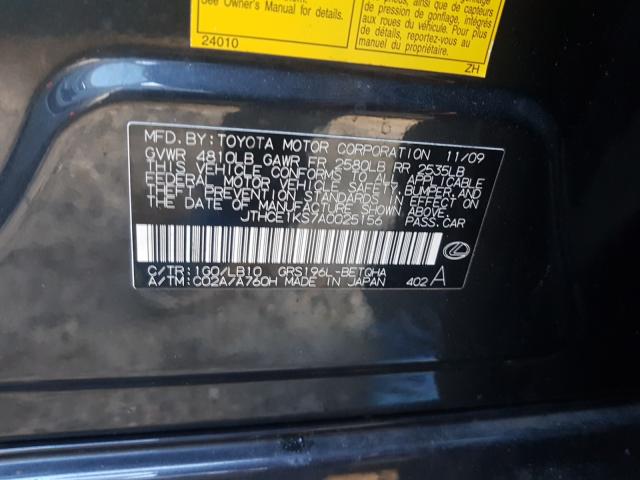 2010 LEXUS GS 350 JTHCE1KS7A0025156