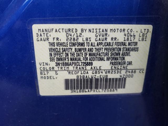2012 NISSAN SENTRA SE- 3N1BB6APXCL725889