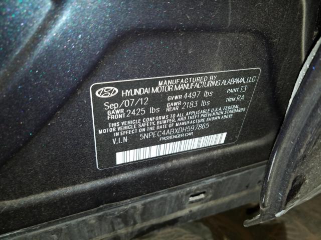 2013 HYUNDAI SONATA 5NPEC4ABXDH597865