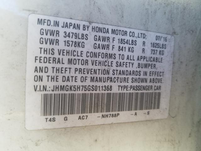 2016 HONDA FIT EX JHMGK5H75GS011368