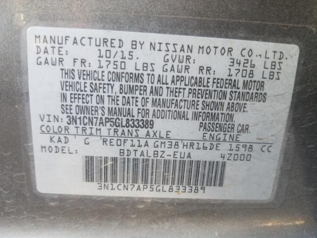2016 NISSAN VERSA S - 3N1CN7AP5GL833389