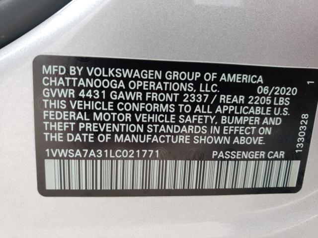 2020 VOLKSWAGEN PASSAT SE 1VWSA7A31LC021771