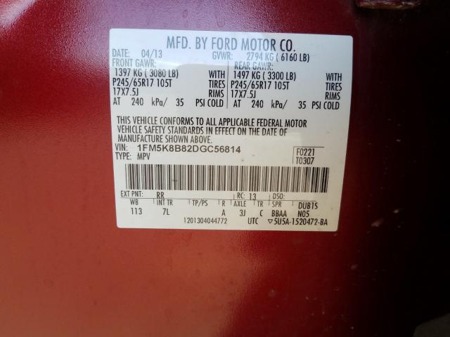 2013 FORD EXPLORER 1FM5K8B82DGC56814