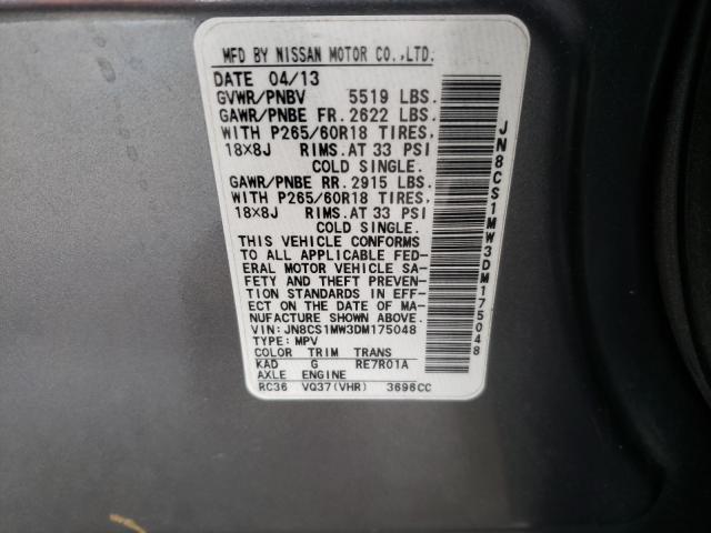 2013 INFINITI FX37 JN8CS1MW3DM175048