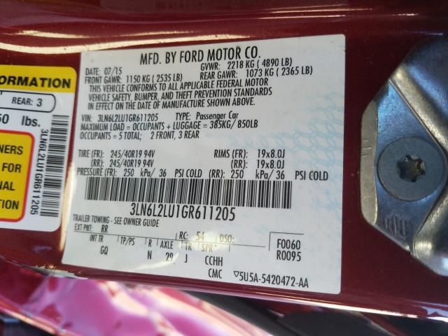 2016 LINCOLN MKZ HYBRID 3LN6L2LU1GR611205