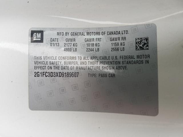 2013 CHEVROLET CAMARO LT 2G1FC3D3XD9189607