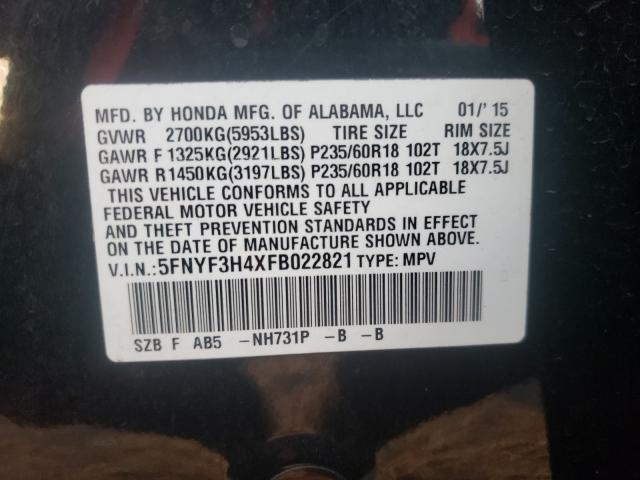 2015 HONDA PILOT EX 5FNYF3H4XFB022821