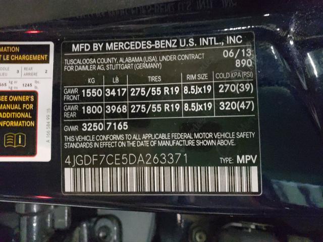 2013 MERCEDES-BENZ GL 450 4MA 4JGDF7CE5DA263371