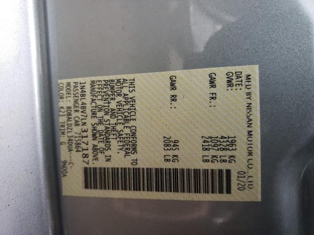 2020 NISSAN ALTIMA S 1N4BL4BV7LN317187