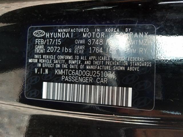 2016 HYUNDAI VELOSTER KMHTC6AD0GU251074