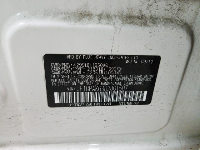 2013 SUBARU IMPREZA LI JF1GPAK63D2801507