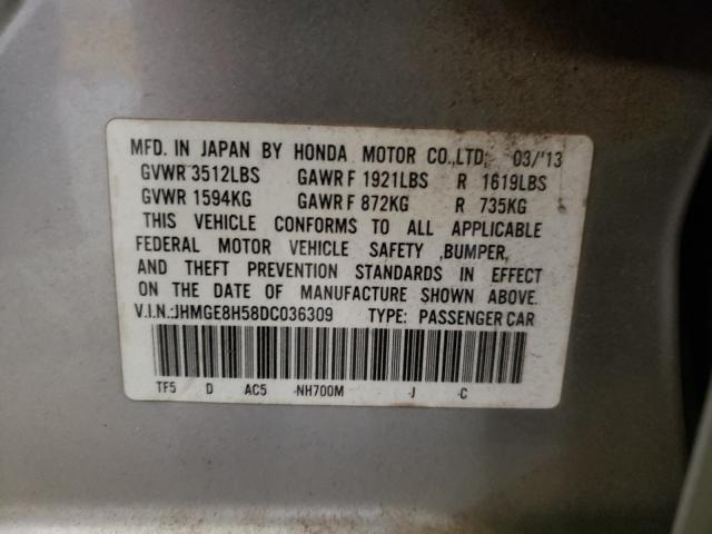 2013 HONDA FIT SPORT JHMGE8H58DC036309