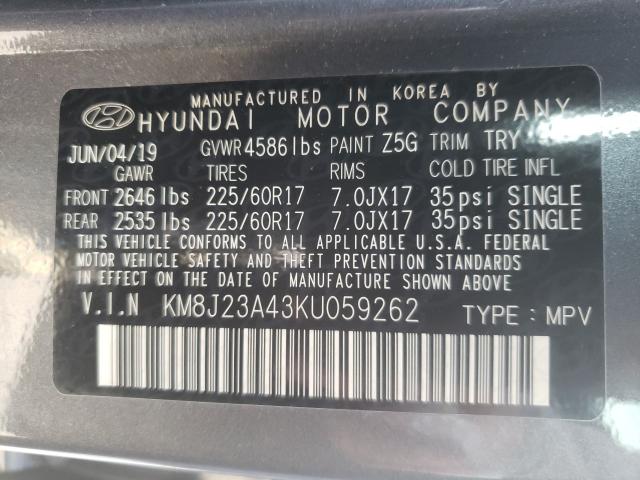 2019 HYUNDAI TUCSON SE KM8J23A43KU059262