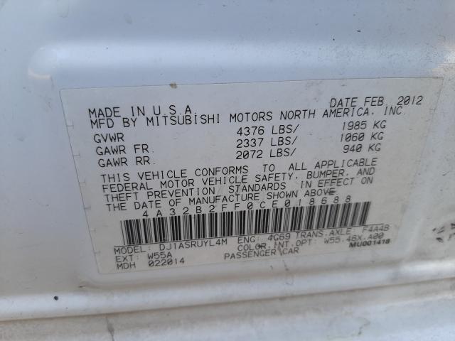 2012 MITSUBISHI GALANT FE 4A32B2FF0CE018688