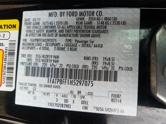 2017 FORD MUSTANG GT 1FATP8FF1H5297075