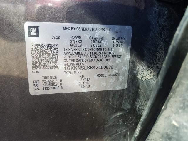 2019 GMC ACADIA SLE 1GKKNSLS6KZ150636