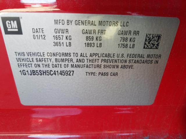 2012 CHEVROLET SONIC LS 1G1JB5SH5C4145927