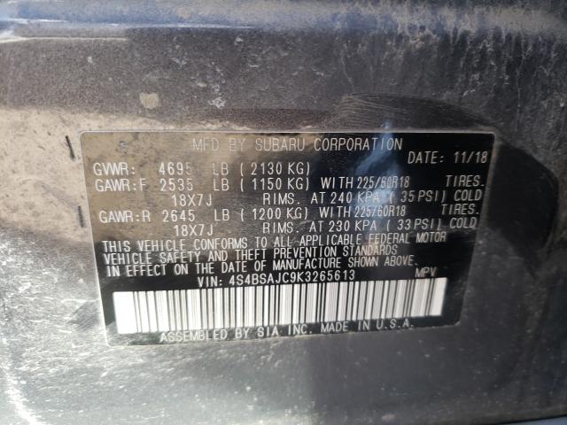2019 SUBARU OUTBACK 2. 4S4BSAJC9K3265613
