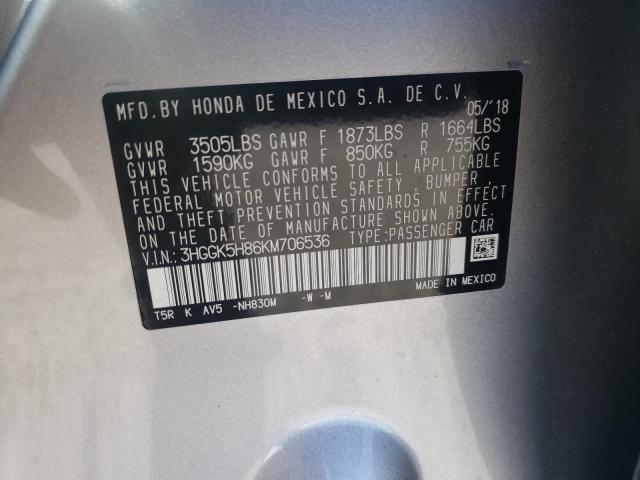 2019 HONDA FIT EX 3HGGK5H86KM706536