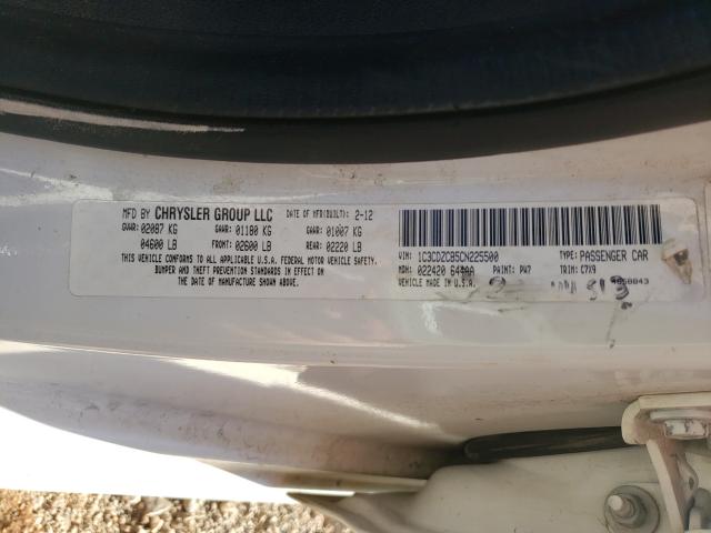 2012 DODGE AVENGER SX 1C3CDZCB5CN225500