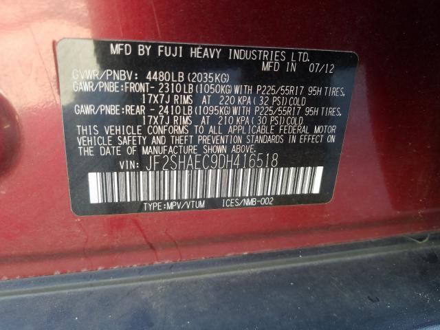 2013 SUBARU FORESTER L JF2SHAEC9DH416518
