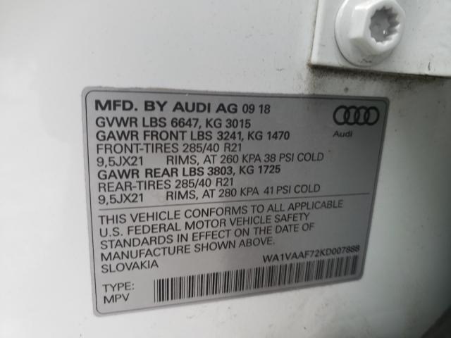 VIN WA1VAAF72KD007888 2019 Audi Q7, Prestige no.10