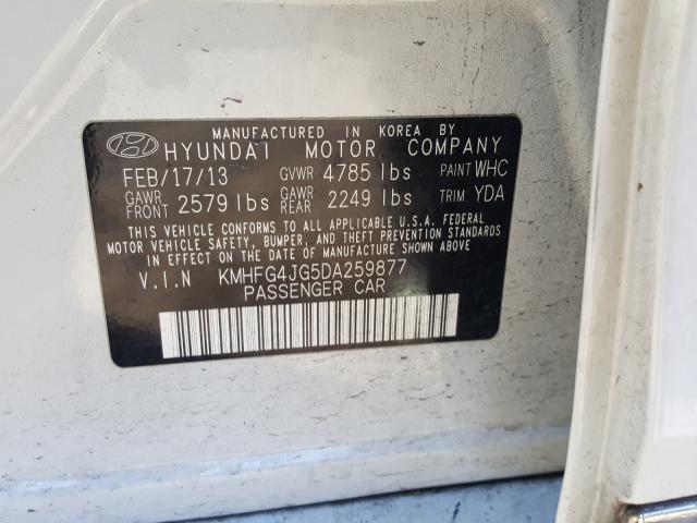 2013 HYUNDAI AZERA KMHFG4JG5DA259877