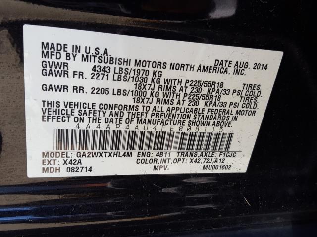 2015 MITSUBISHI OUTLANDER 4A4AP4AU4FE008115