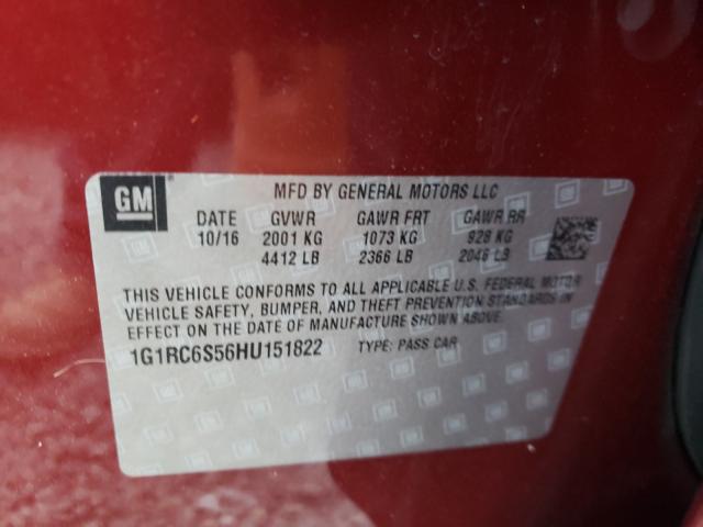 2017 CHEVROLET VOLT LT 1G1RC6S56HU151822