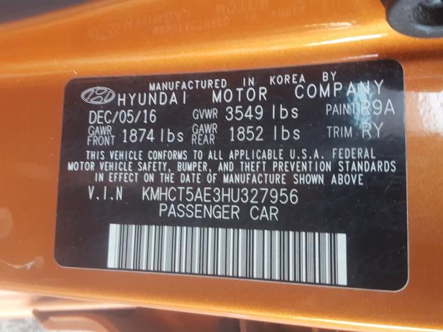 2017 HYUNDAI ACCENT SE KMHCT5AE3HU327956