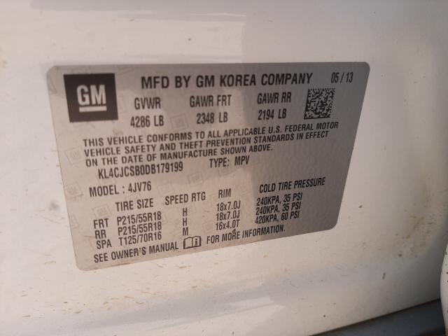 2013 BUICK ENCORE KL4CJCSB0DB179199