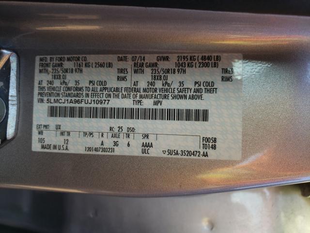 2015 LINCOLN MKC 5LMCJ1A96FUJ10977