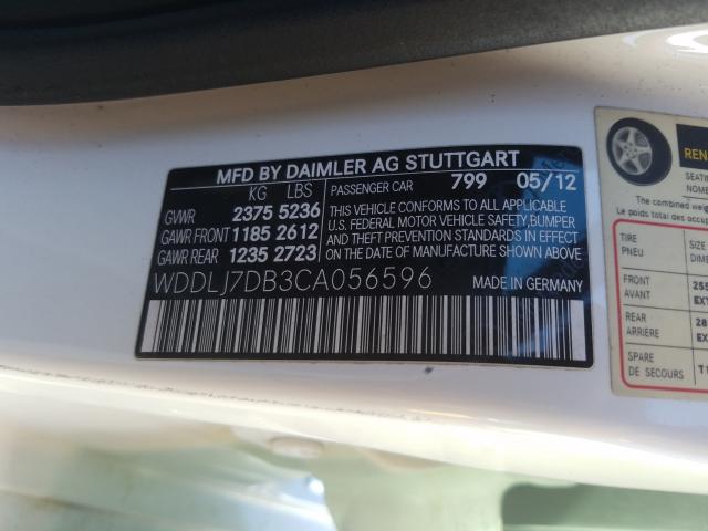 2012 MERCEDES-BENZ CLS 550 WDDLJ7DB3CA056596