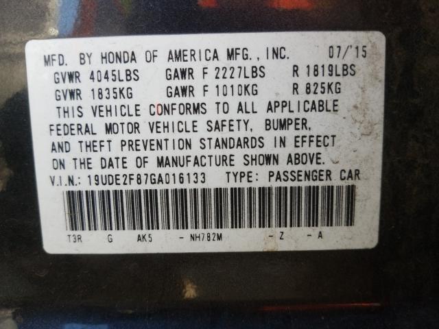 2016 ACURA ILX PREMIU 19UDE2F87GA016133